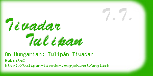 tivadar tulipan business card